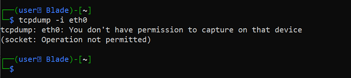 Error de operación no permitida de Tcpdump