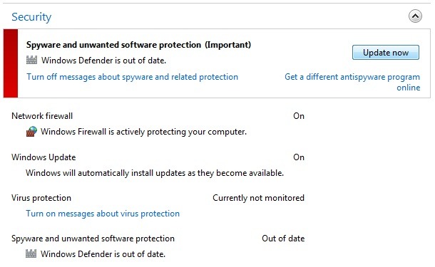 Defensor de software espía de Windows 7 1