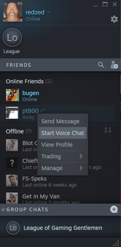 Permitir que mis amigos me vean jugar juegos de Steam Iniciar chat de voz