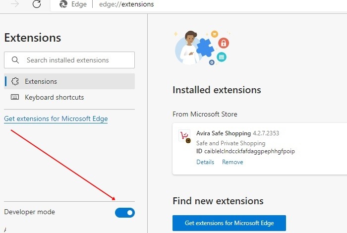 Omitir el modo de desarrollador de la extensión Edge de Paywalls