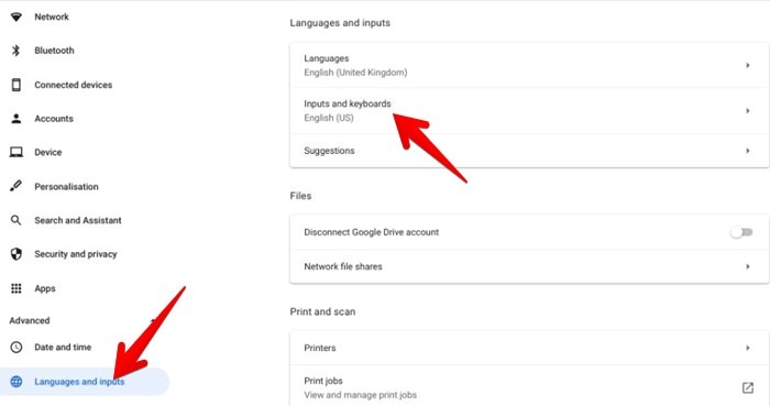 Idioma de corrección automática del teclado de Chromebook