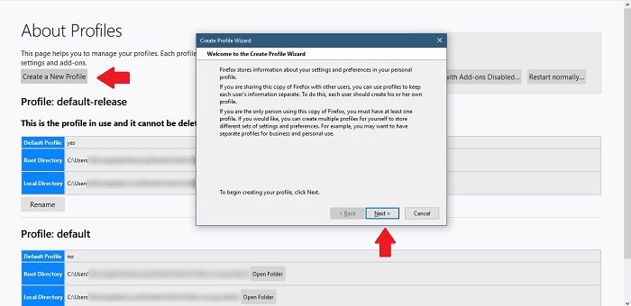 Cómo crear nuevos perfiles de usuario Asistente para crear perfiles de Firefox Chrome