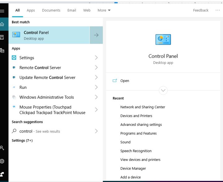 dns-error-control-panel