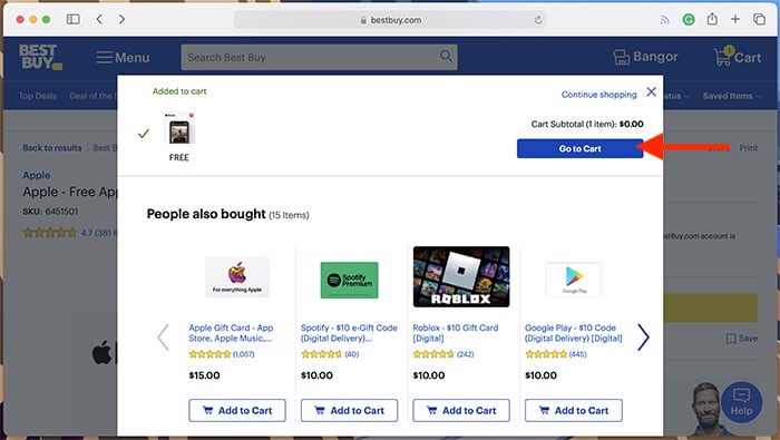 Prueba gratuita de Apple Music agregada al carrito Best Buy