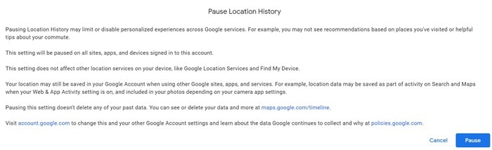 Ubicación de Google Deshabilitar el historial de ubicaciones Mapas de escritorio Pausar el historial de ubicaciones