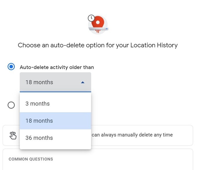 Ubicación de Google Eliminar Historial de ubicaciones Escritorio Eliminar automáticamente Seleccionar