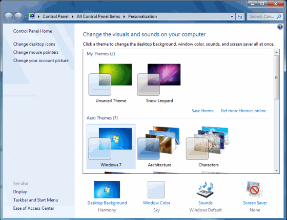 Crear un tema de Windows7 - Personalización