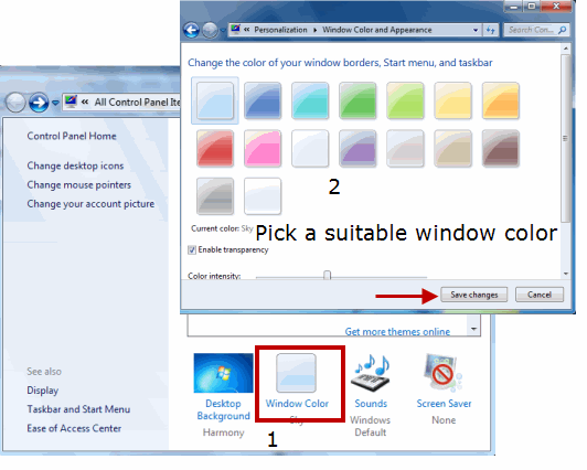 Crear tema de Windows 7: cambiar el color de la ventana