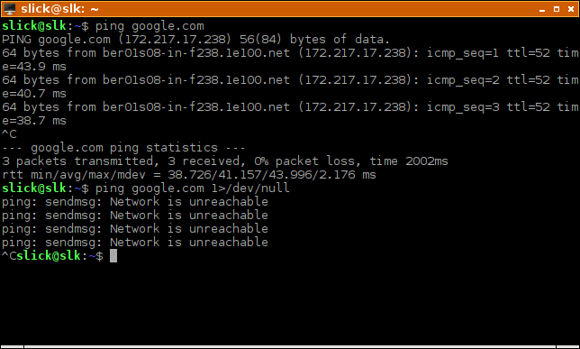 Errores de ping nulo de desarrollo