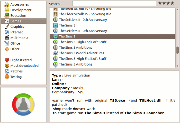 Sims3-lista de juegos