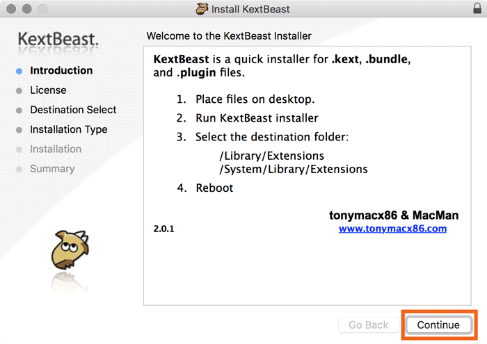 instalación de kextbeast