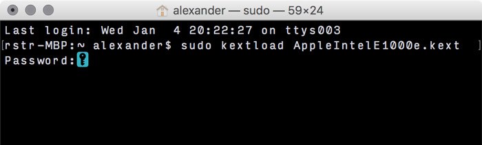 kextload-administrador-contraseña