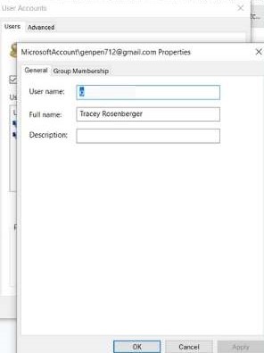 Cambiar el nombre para mostrar de Windows Nombre completo