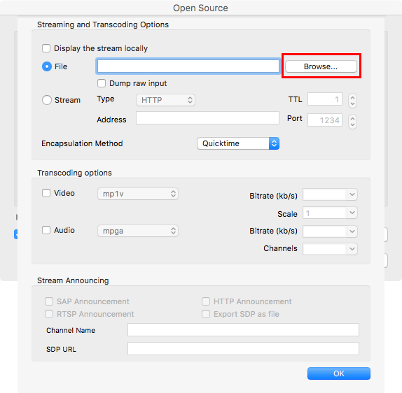 vlc-open-streaming-guardar configuración-navegar