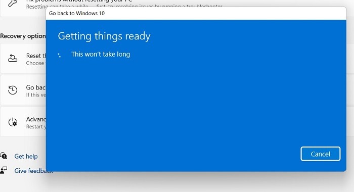 Windows11 Revertir Windows10 Preparando las cosas