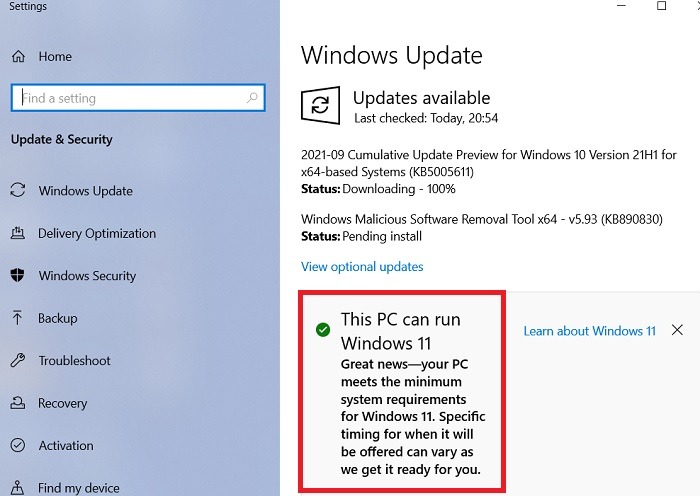 Windows11 revertir Windows10 PC puede ejecutar Windows11