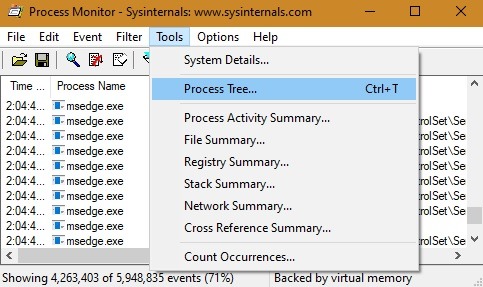 Win Process Monitor Gototree