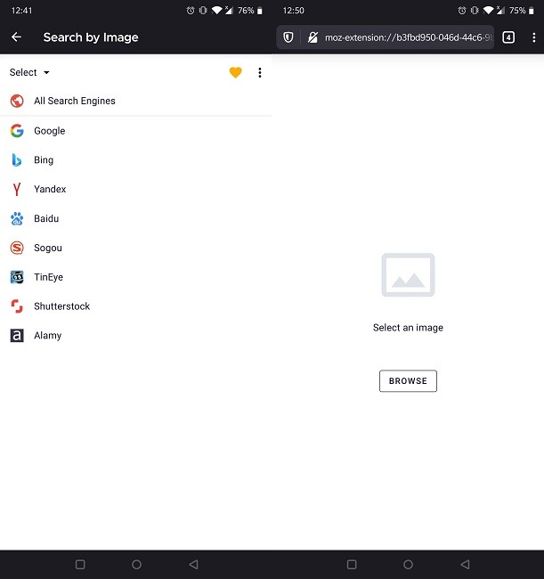 Los mejores complementos de Firefox para Android Buscar por imagen