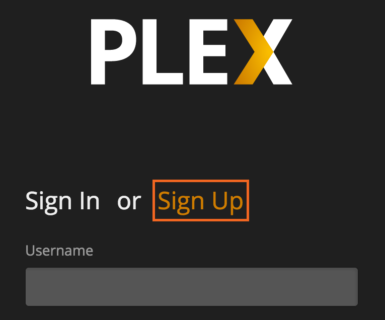 plex-server-iniciar sesión-registrarse