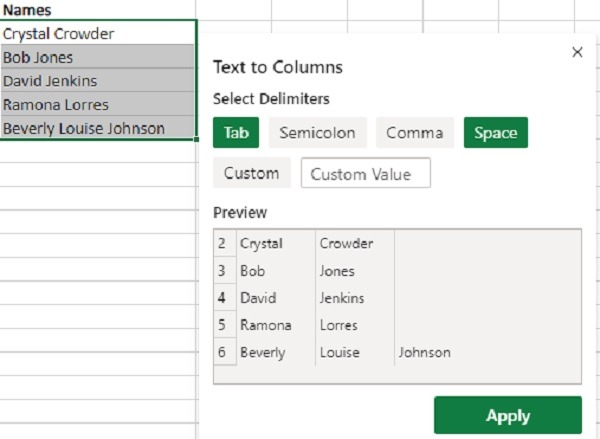 3 formas de dividir celdas en delimitadores de Microsoft Excel