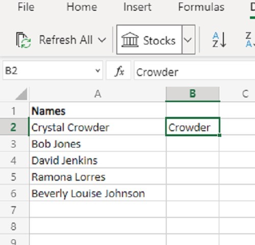 3 formas de dividir celdas en Microsoft Excel Flash Fill Start