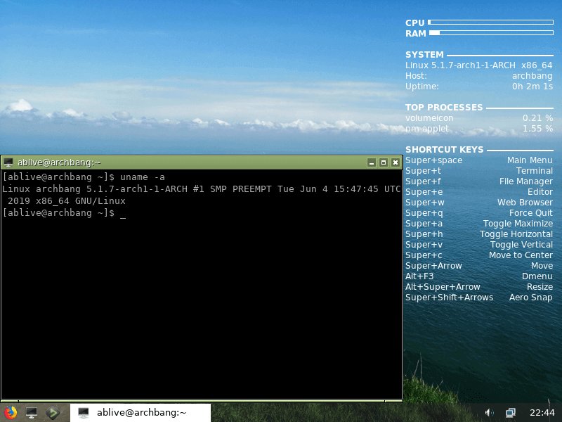 Escritorio ArchLinux ArchBang