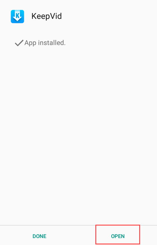 Keepvid-Android-aplicación-instalada-seleccionar-abrir