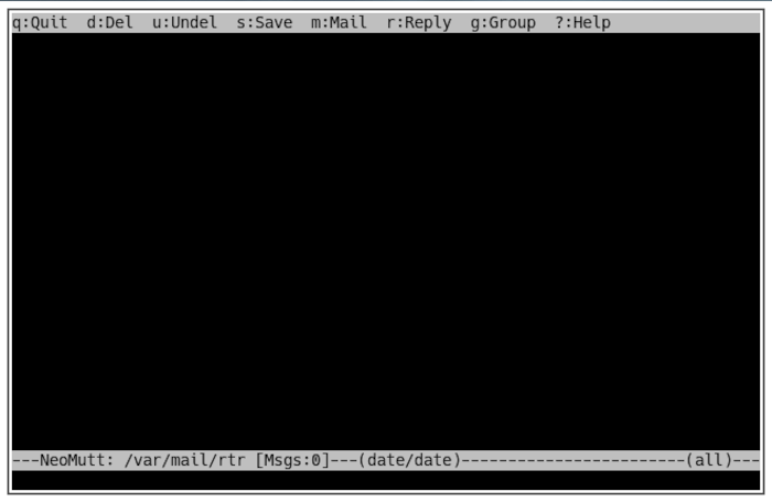Correo electrónico de Linux 52 Neomutt Bienvenido