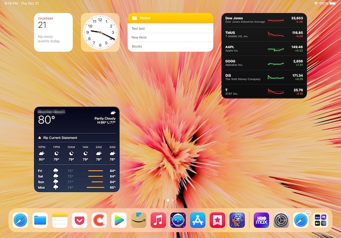 Actualización fluida de los widgets de Ios 15 Ipad