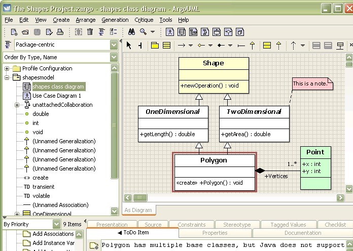Captura de pantalla de Argouml