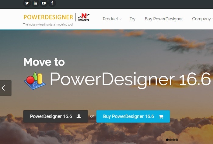 Página de inicio de Powerdesigner