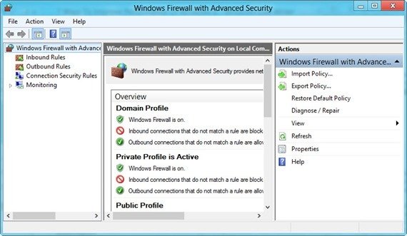 firewall de Windows