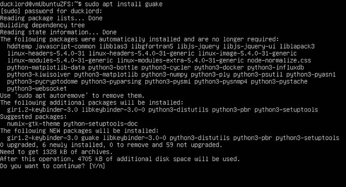 Ubuntu no puede abrir la terminal Instalar Guake