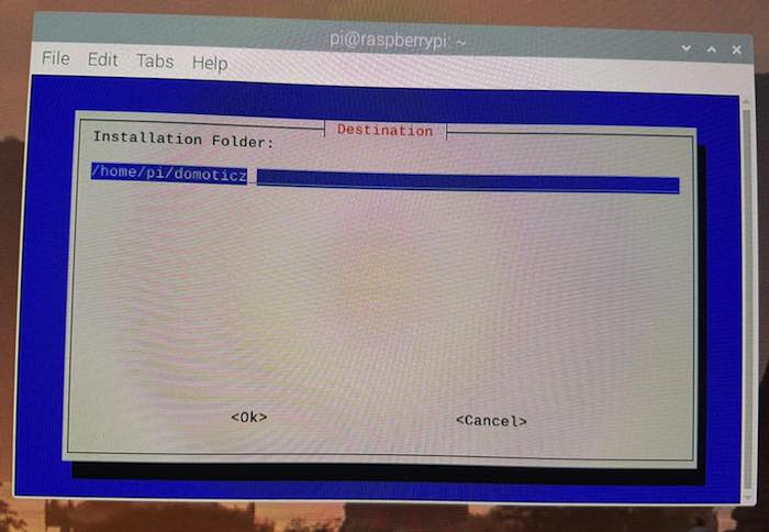 Puede instalar Domoticz en cualquier directorio de su Raspberry Pi