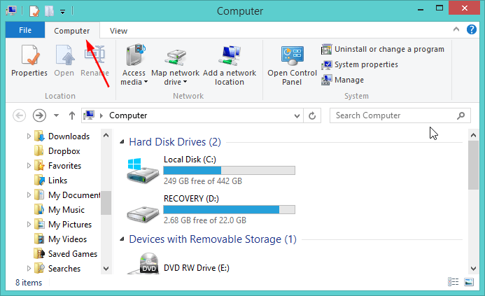 Administrador de dispositivos Explorador de archivos de computadora