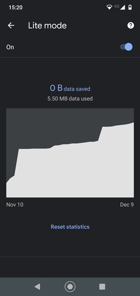 Detener aplicaciones usando datos móviles Modo Android Lite