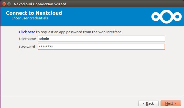 nextcloud-login-to-sync-client