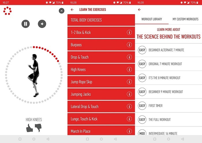 Aplicaciones móviles Manténgase saludable JJ Seven Minute Workout App