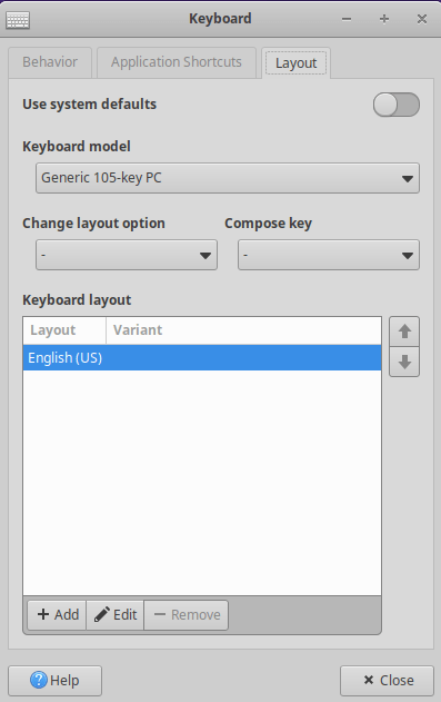 Distribución del teclado 06 Configuración del teclado Xfce