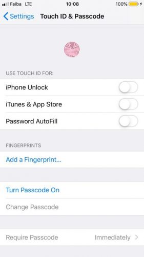 Bloquear aplicaciones Iphone Ajustes Touchid Contraseña