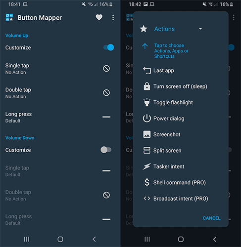 Aplicación de asignación de botones de encendido de Android