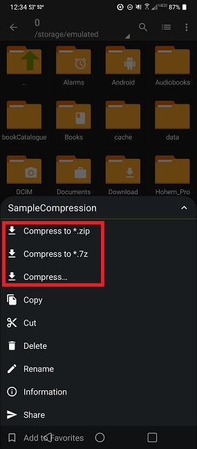 Cómo comprimir y extraer archivos en Android usando Zarchiver Compress