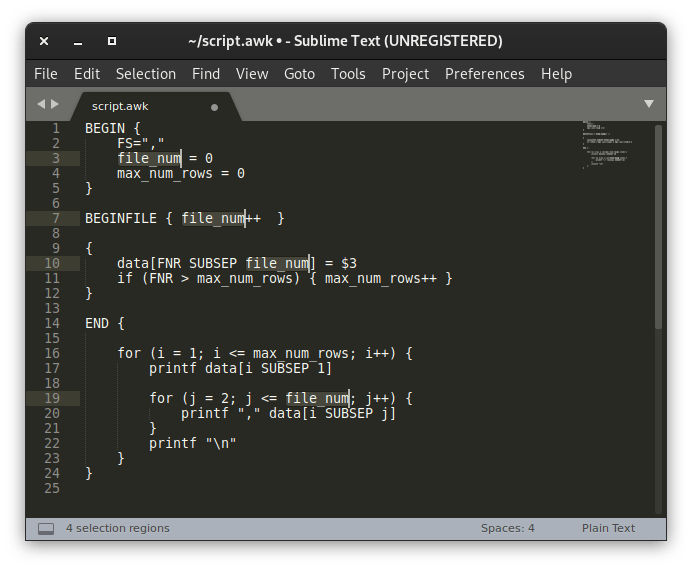 Editores de texto de Linux Selección múltiple sublime