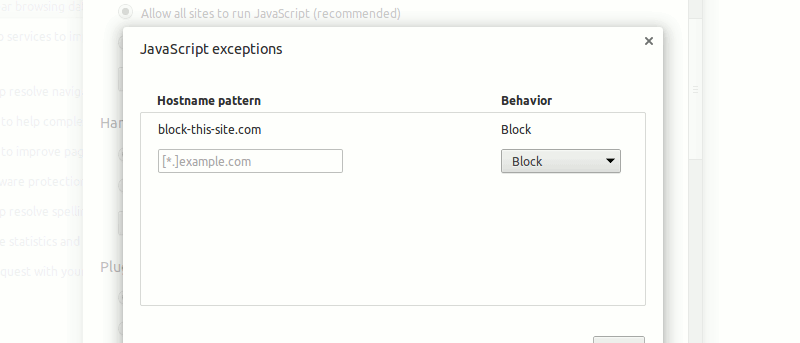 Bloquear Javascript para un solo sitio en Google Chrome