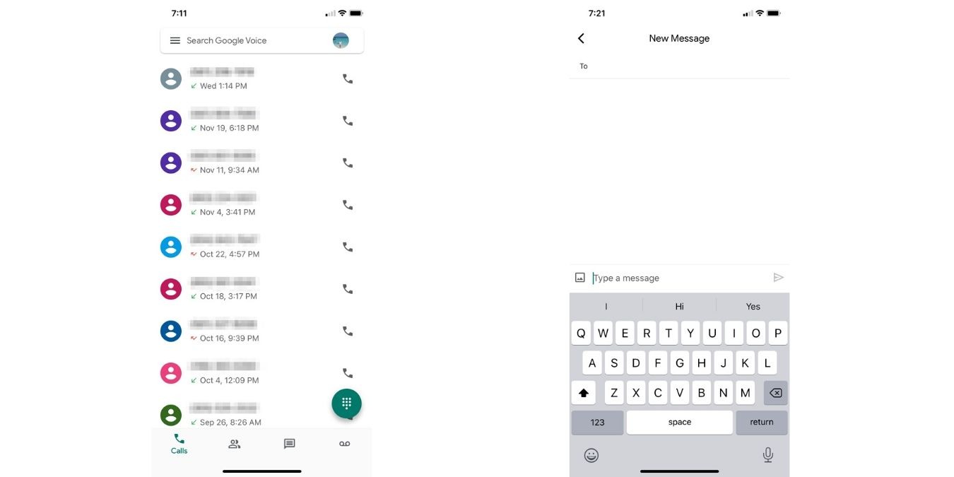 Supercargue los mensajes de Google Voice Ios