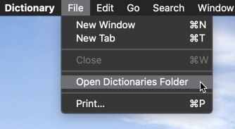 personalizar-diccionario-aplicación-macos-abrir-diccionarios-carpeta
