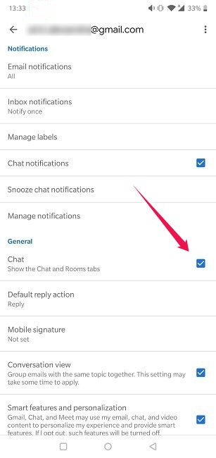 Cómo activar la configuración de chat de Google Activar chat 1