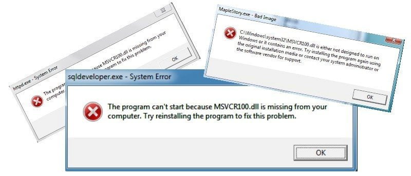 How to Fix the 'MSVCR100.dll' is Missing Error