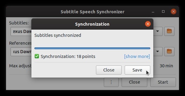 Corrección automática de subtítulos con subsync gran éxito