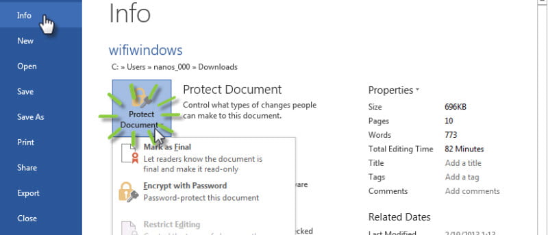 3 formas de proteger su documento en Microsoft Word 2013